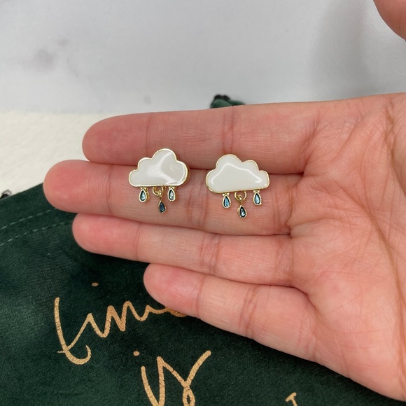 Cloudy Rain Stud Earrings - Picture 1 of 4